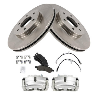 TRQ® - Front Disc Brake Kit with Ceramic Pads, Calipers and Hoses