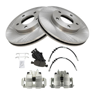 TRQ® - Front Disc Brake Kit with Ceramic Pads, Calipers and Hoses