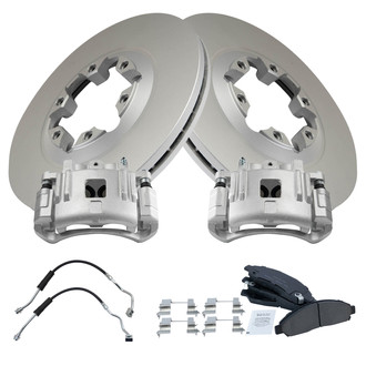 TRQ® - Front Disc Brake Kit with Ceramic Pads, Calipers and Hoses