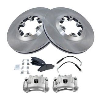 TRQ® - Front Disc Brake Kit with Ceramic Pads, Calipers and Hoses