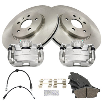 TRQ® - Front Disc Brake Kit with Ceramic Pads, Calipers and Hoses