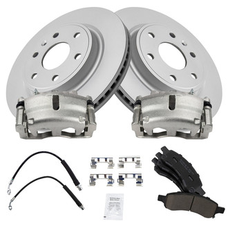TRQ® - Front Disc Brake Kit with Ceramic Pads, Calipers and Hoses