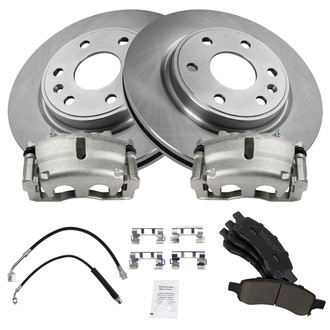 TRQ® - Front Disc Brake Kit with Ceramic Pads, Calipers and Hoses