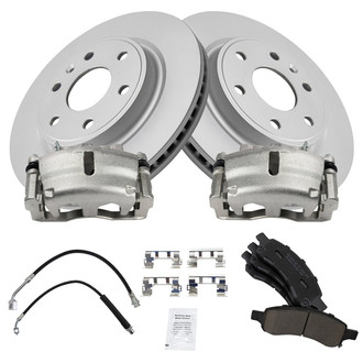 TRQ® - Front Disc Brake Kit with Ceramic Pads, Calipers and Hoses
