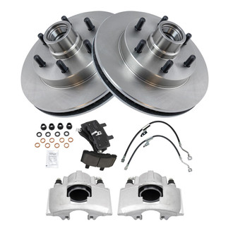 TRQ® - Front Disc Brake Kit with Ceramic Pads, Calipers and Hoses