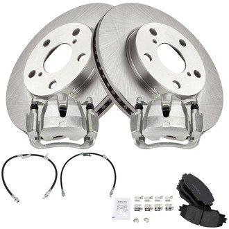 TRQ® - Front Disc Brake Kit with Ceramic Pads, Calipers and Hoses