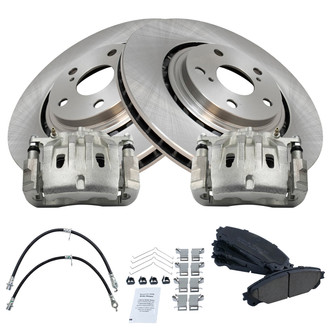 TRQ® - Front Disc Brake Kit with Ceramic Pads, Calipers and Hoses
