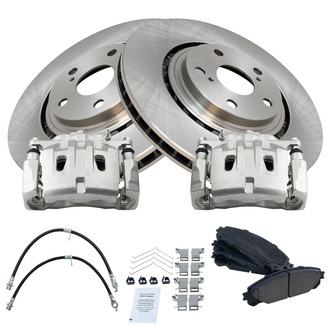 TRQ® - Front Disc Brake Kit with Ceramic Pads, Calipers and Hoses