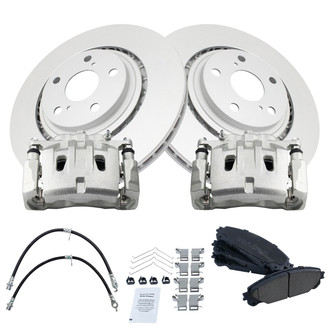 TRQ® - Front Disc Brake Kit with Ceramic Pads, Calipers and Hoses