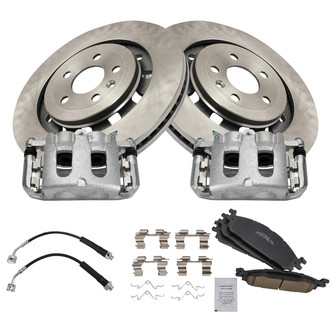 TRQ® - Front Disc Brake Kit with Ceramic Pads, Calipers and Hoses