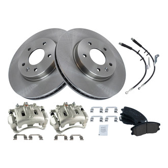 TRQ® - Front Disc Brake Kit with Ceramic Pads, Calipers and Hoses