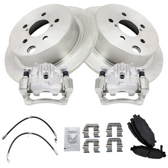 TRQ® - Rear Disc Brake Kit with Ceramic Pads, Calipers and Hoses