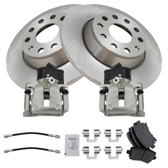 TRQ® - Rear Disc Brake Kit with Ceramic Pads, Calipers and Hoses