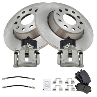 TRQ® - Rear Disc Brake Kit with Semi-Metallic Pads, Calipers and Hoses