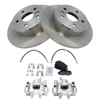 TRQ® - Rear Disc Brake Kit with Ceramic Pads, Calipers and Hoses