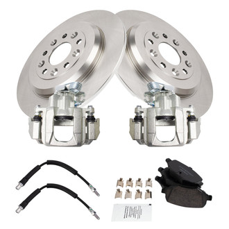 TRQ® - Rear Disc Brake Kit with Ceramic Pads, Calipers and Hoses