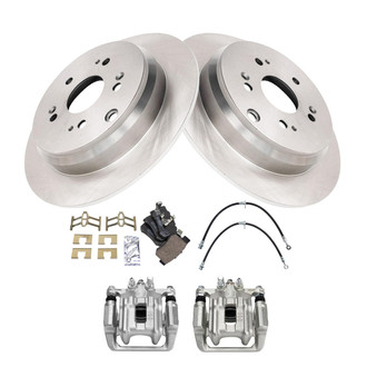 TRQ® - Rear Disc Brake Kit with Ceramic Pads, Calipers and Hoses