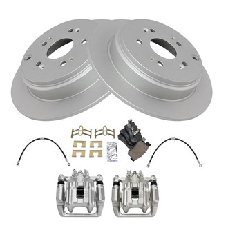 TRQ® - Rear Disc Brake Kit with Ceramic Pads, Calipers and Hoses