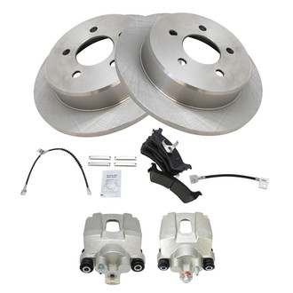 TRQ® - Rear Disc Brake Kit with Ceramic Pads, Calipers and Hoses