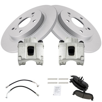 TRQ® - Rear Disc Brake Kit with Ceramic Pads, Calipers and Hoses