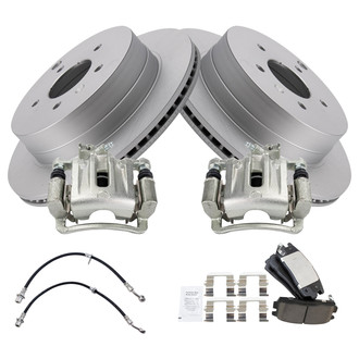 TRQ® - Rear Disc Brake Kit with Ceramic Pads, Calipers and Hoses