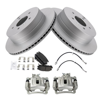 TRQ® - Rear Disc Brake Kit with Semi-Metallic Pads, Calipers and Hoses