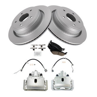 TRQ® - Rear Disc Brake Kit with Ceramic Pads, Calipers and Hoses