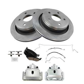 TRQ® - Rear Disc Brake Kit with Ceramic Pads, Calipers and Hoses