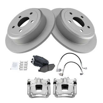 TRQ® - Rear Disc Brake Kit with Semi-Metallic Pads, Calipers and Hoses