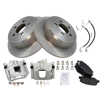 TRQ® - Rear Disc Brake Kit with Ceramic Pads, Calipers and Hoses