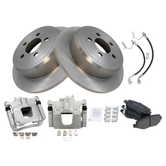 TRQ® - Rear Disc Brake Kit with Semi-Metallic Pads, Calipers and Hoses