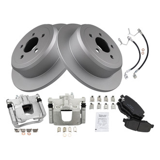TRQ® - Rear Disc Brake Kit with Ceramic Pads, Calipers and Hoses