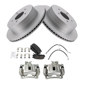 TRQ® - Rear Disc Brake Kit with Semi-Metallic Pads, Calipers and Hoses