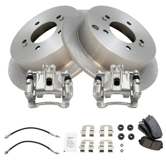 TRQ® - Rear Disc Brake Kit with Ceramic Pads, Calipers and Hoses