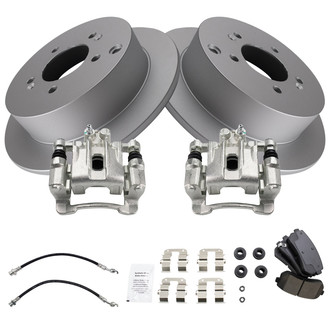 TRQ® - Rear Disc Brake Kit with Ceramic Pads, Calipers and Hoses