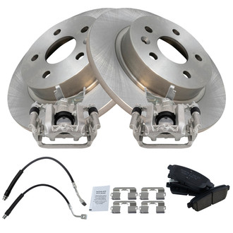TRQ® - Rear Disc Brake Kit with Ceramic Pads, Calipers and Hoses