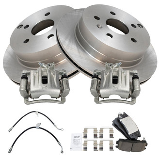 TRQ® - Rear Disc Brake Kit with Ceramic Pads, Calipers and Hoses