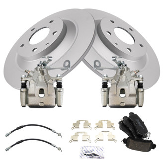 TRQ® - Rear Disc Brake Kit with Ceramic Pads, Calipers and Hoses