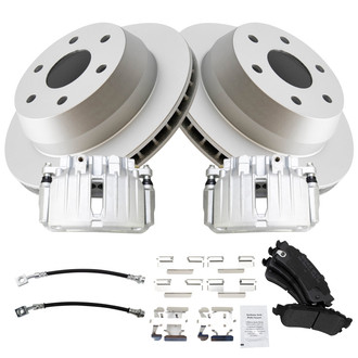 TRQ® - Disc Brake Kit with Semi-Metallic Pads, Calipers and Hoses