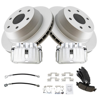 TRQ® - Disc Brake Kit with Ceramic Pads, Calipers and Hoses