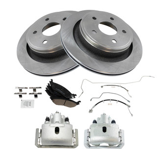 TRQ® - Rear Disc Brake Kit with Ceramic Pads, Calipers and Hoses