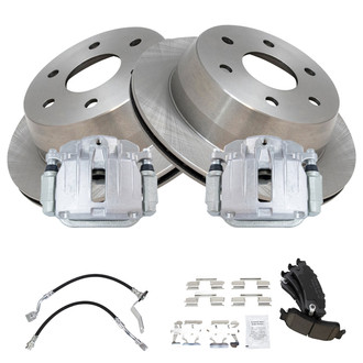 TRQ® - Rear Disc Brake Kit with Ceramic Pads, Calipers and Hoses