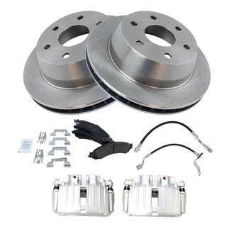 TRQ® - Rear Disc Brake Kit with Ceramic Pads, Calipers and Hoses