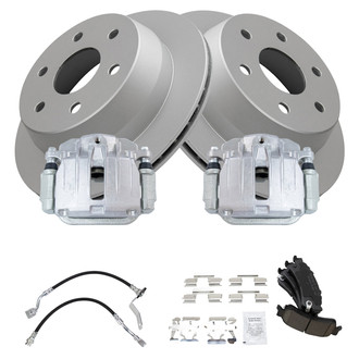 TRQ® - Rear Disc Brake Kit with Ceramic Pads, Calipers and Hoses