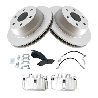 TRQ® - Rear Disc Brake Kit with Ceramic Pads, Calipers and Hoses