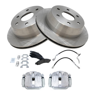 TRQ® - Rear Disc Brake Kit with Ceramic Pads, Calipers and Hoses
