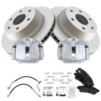 TRQ® - Disc Brake Kit with Semi-Metallic Pads, Calipers and Hoses