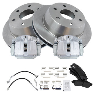 TRQ® - Disc Brake Kit with Semi-Metallic Pads, Calipers and Hoses