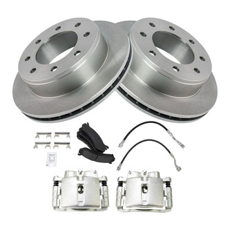 TRQ® - Rear Disc Brake Kit with Ceramic Pads, Calipers and Hoses