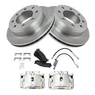 TRQ® - Rear Disc Brake Kit with Ceramic Pads, Calipers and Hoses